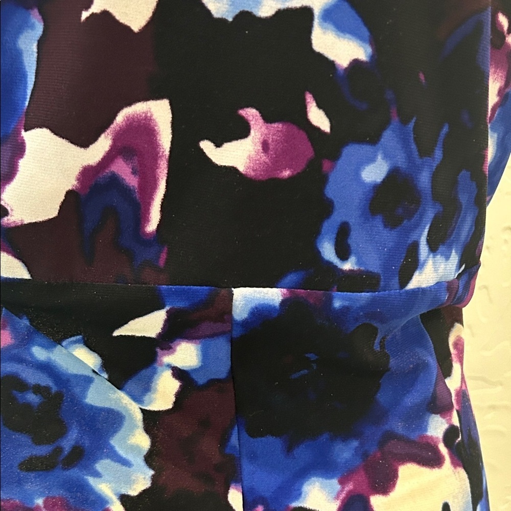Ralph Lauren Blue and Purple Floral Midi Dress   JT - Picture 4 of 8